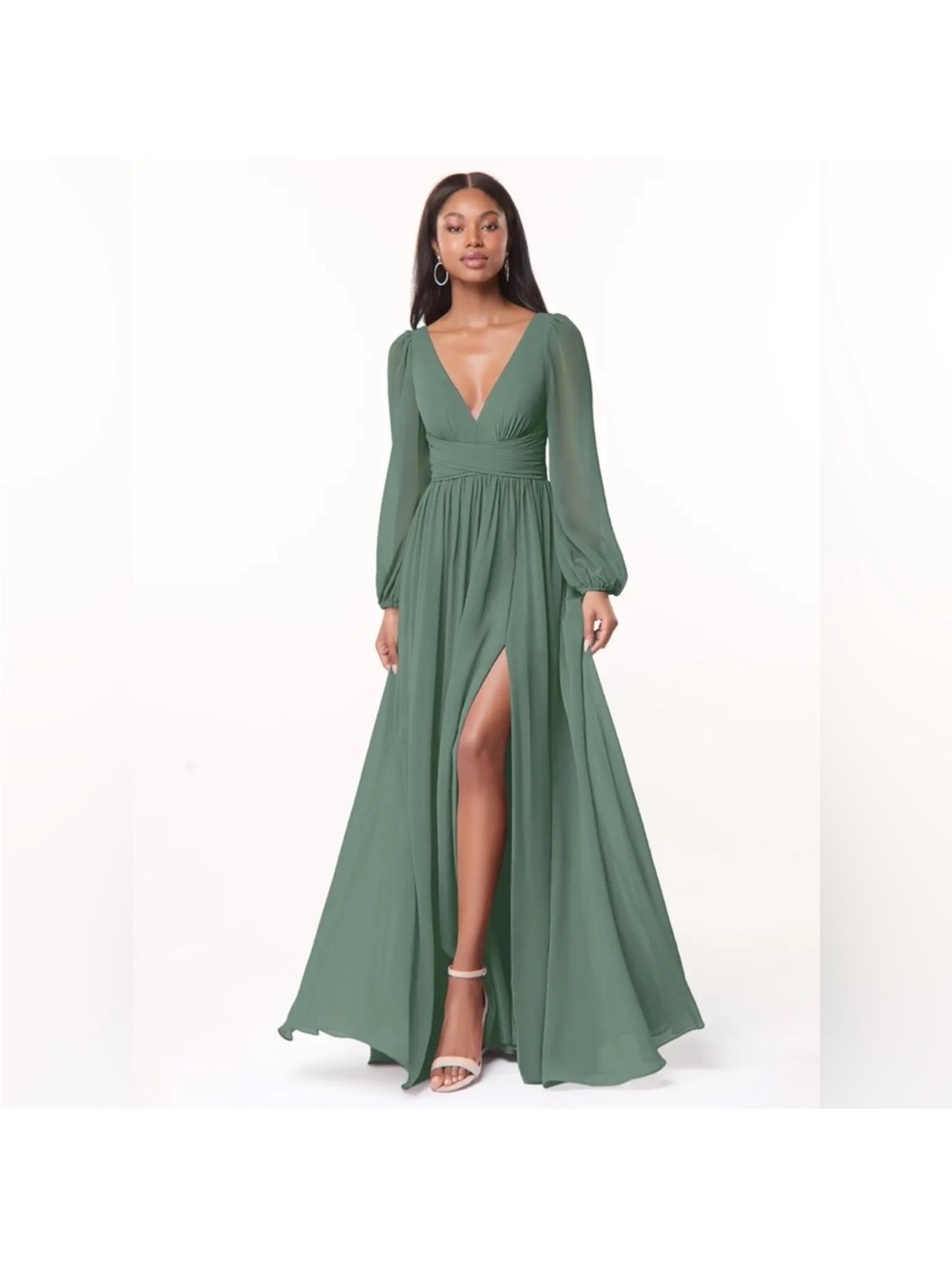 Azazie Norah Bridesmaid Dress Eucalyptus Green